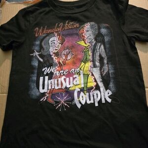 Marvel Black WandaVision Logo Tee - White Print